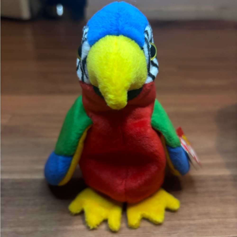 “JABBER” Colorful Parrot Plush Toy/ RARE